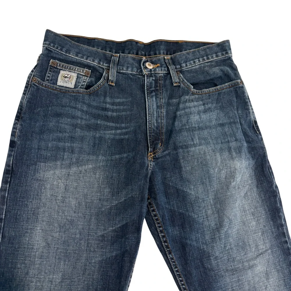 Cinch Up Straight Leg Blue Jeans Mens 33x34 Stretch Denim Long Tall Western